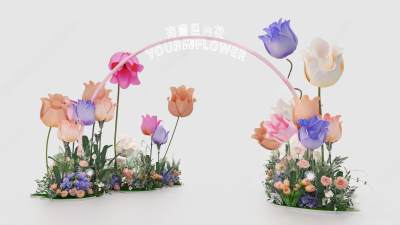 现代花艺美陈 花朵美陈